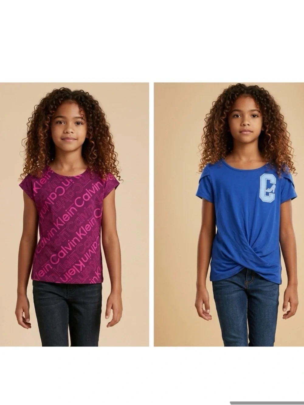 NWT Disney Calvin Klein Youth Girls Graphic Short Sleeve Tee Shirts - Size M/10